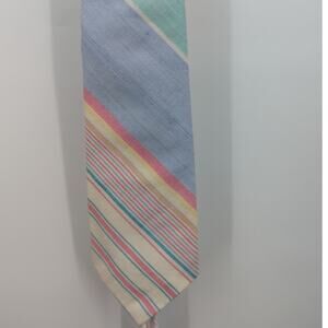 VTG Polo by Ralph Lauren Hand Made Pastel Striped 100% Cotton Tie USA 55" x 3.5"